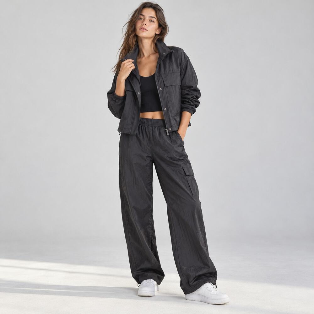 Zella Boundless Utility Jacket and Cargo Pants Set Black